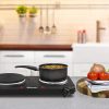 Elite Gourmet EDB-302BF Countertop Double Cast Iron Burner, 1500 Watts Electric Hot Plate, Temperature Controls, Power Indicator Lights, Easy to Clean, Black - Image 2